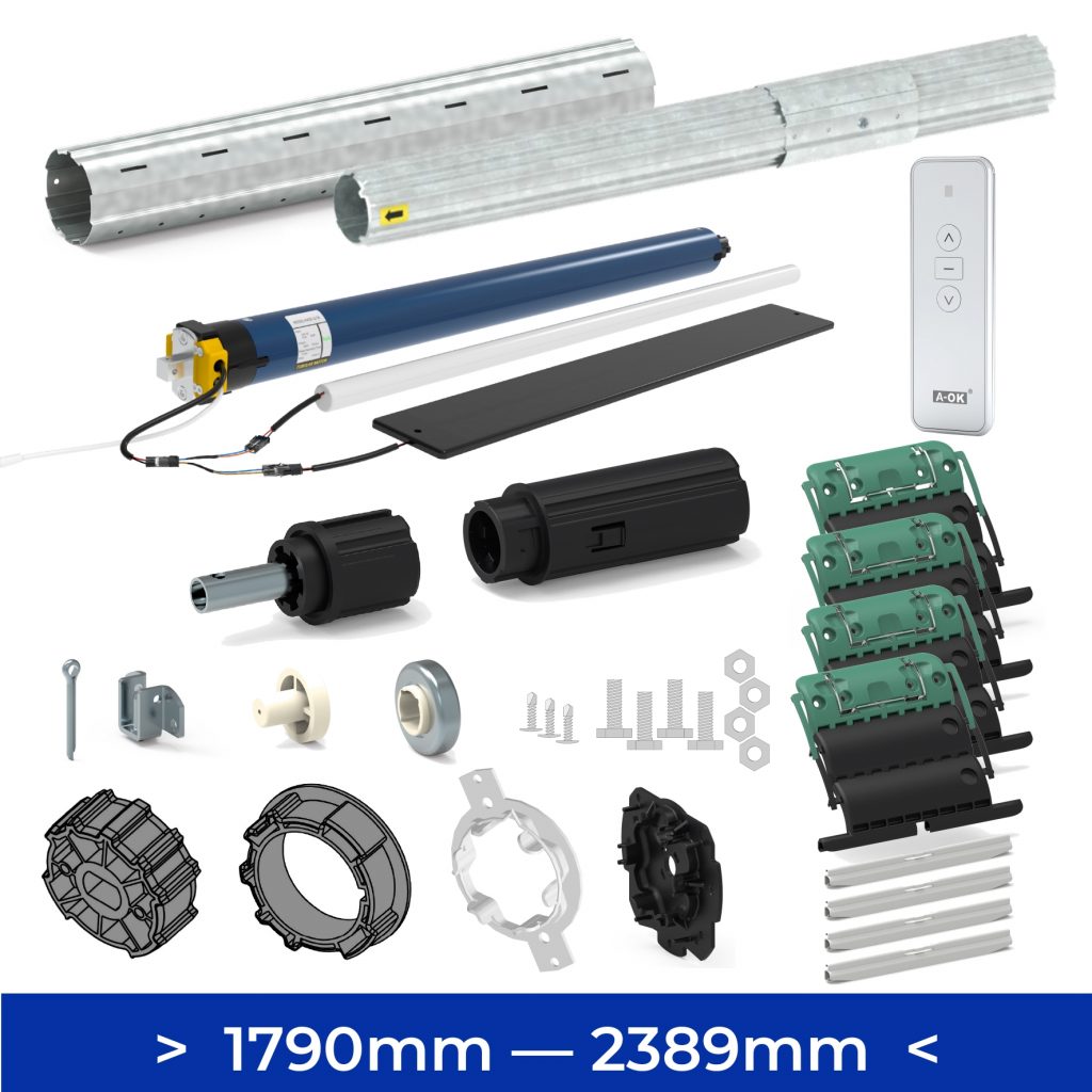 KIT AXE VOLET ROULANT 2T 1000 MOTEUR RADIO SOLAIRE