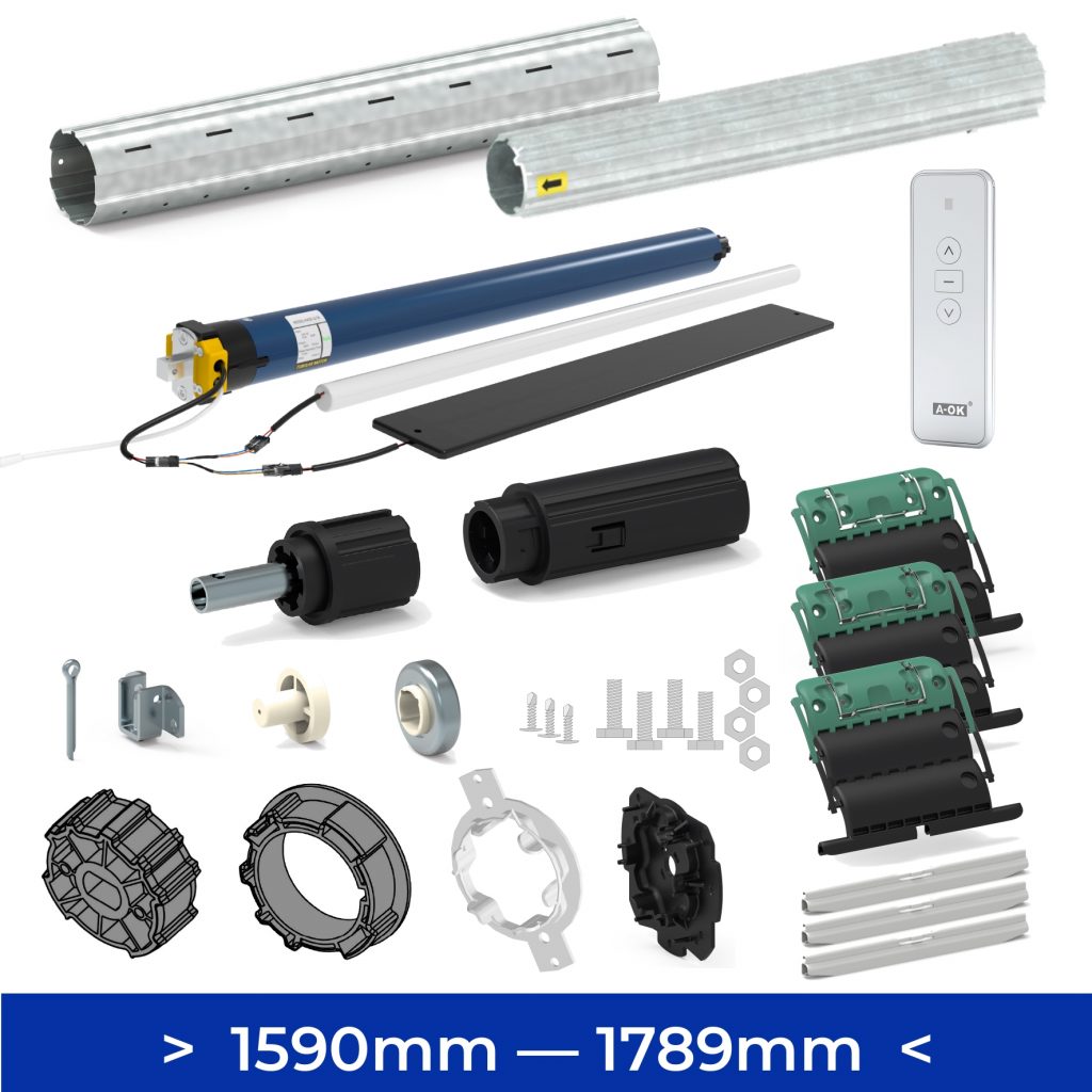 KIT AXE VOLET ROULANT 2T 800 MOTEUR RADIO SOLAIRE